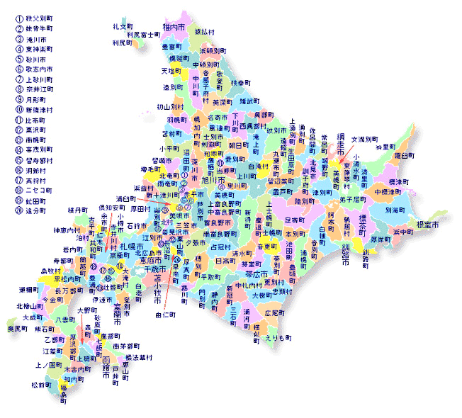 都道府県地図 北海道